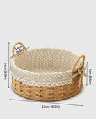 Medium Bodil paper rope desk storage basket size guide: 21 cm wide and 9 cm basket height