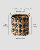 Large Iris two-tone grass laundry basket size guide: top 34 cm and body height 31 cm