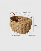 Small Kari paper rope bathroom basket size guide: top length 28 cm and 20 cm high