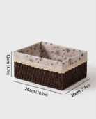 Large Kerstin paper rope storage basket size guide: 26 by 20 by 12 cm