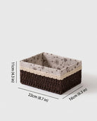 Medium Kerstin paper rope storage basket size guide: 22 by 16 by 11 cm