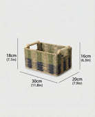 Small Maja paper rope storage basket size guide: 30 by 20 by 16 cm