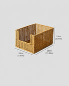 Large Mila faux rattan open-front snack basket size guide: 28 by 20 by 15 cm