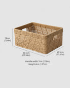 Large Nola paper rope underwear basket size guide: 40.5 by 29.5 cm and 18 cm high