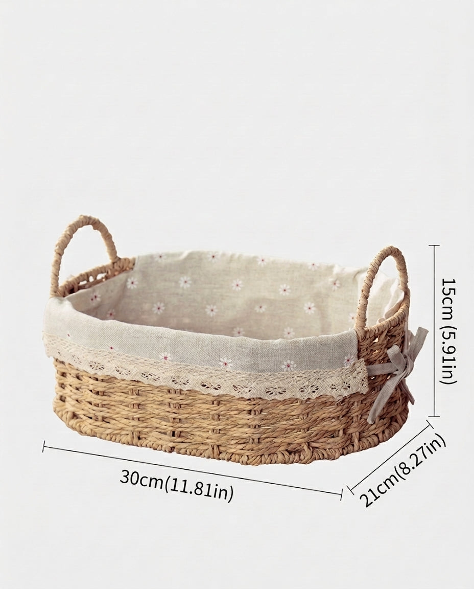 Large Rakel paper rope desk storage basket size guide: 30 by 21 by 15 cm