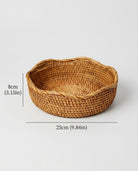 Medium Sanna rattan fruit bowl size guide: top 25 cm and 8 cm high