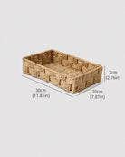 Medium Tilda paper rope cosmetic storage basket size guide: 30 by 20 by 7 cm