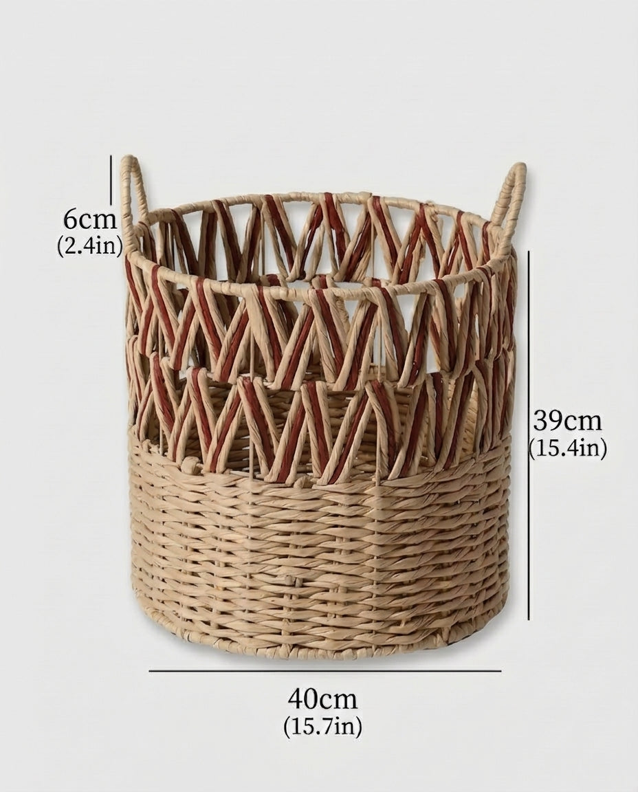 Large Tova faux rattan basket size guide: 40 cm diameter and 39 cm basket height