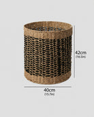 Large vintage paper rope storage basket for home organization