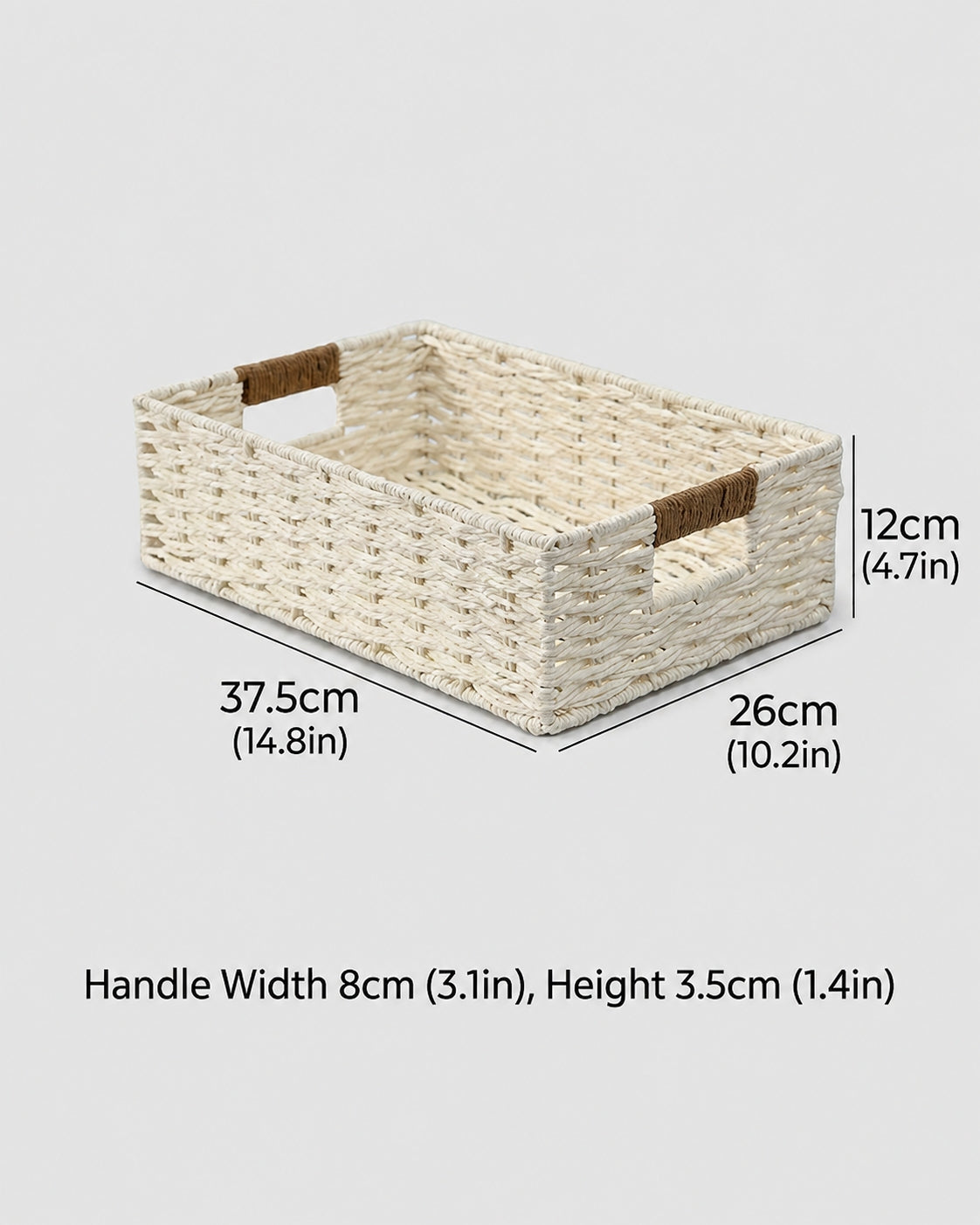Large white paper rope storage basket for home storage solutions