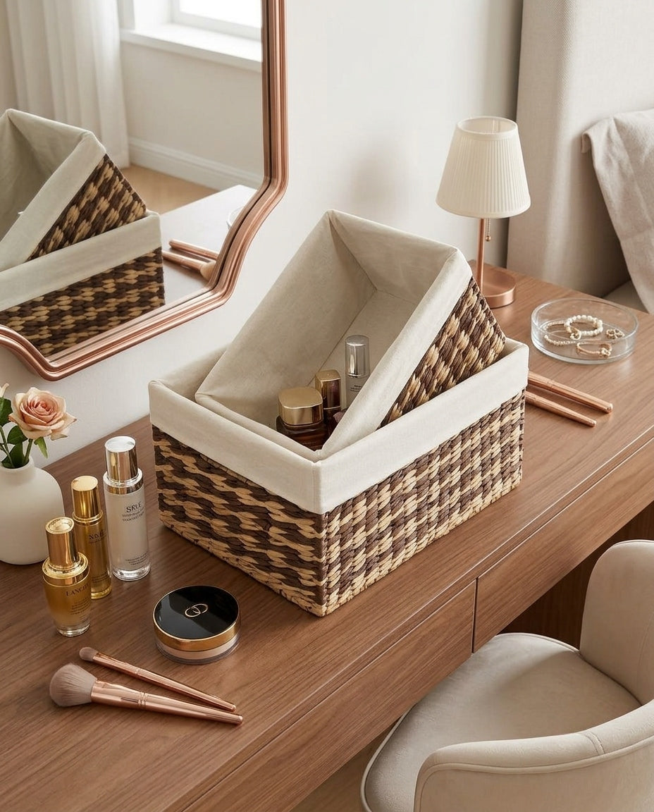 Decorative storage basket for living room home