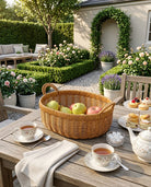 Woven basket for fruits vegetables and snacks in modern home kitchen
