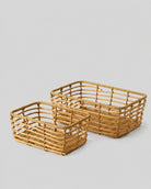 Faux rattan storage basket for home and desktop organization